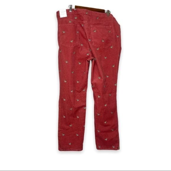 ❤️Sold Talbots Stretch Corduroy Straight Leg Pant Mallard Embroidered Size 18 - Picture 4 of 15